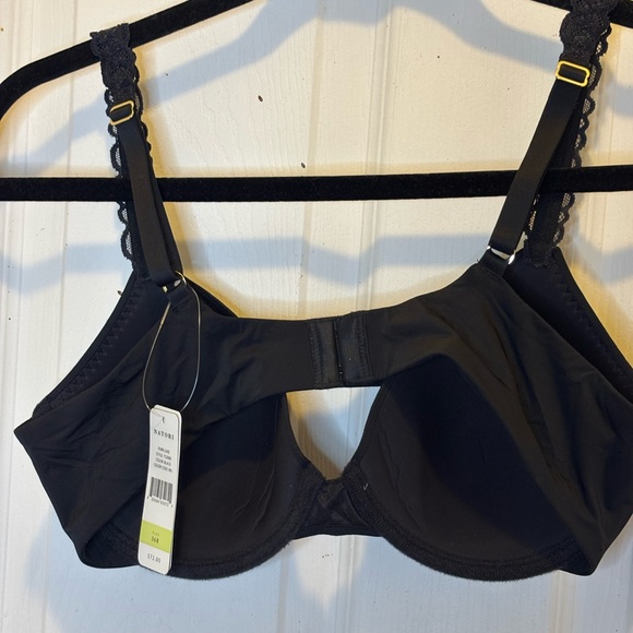 Natori Pure Luxe Elegant Black Bra with Lace Straps - Picture 2 of 4